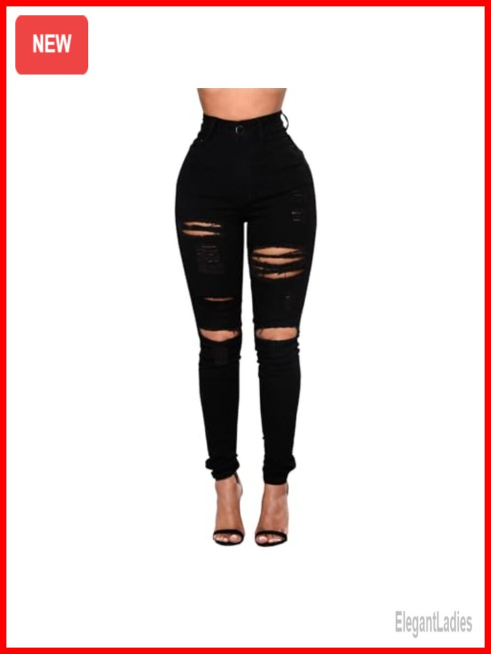 Ripped Skinny Jeans Women High Waist Stretch Distressed Denim
